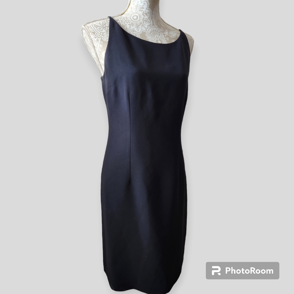 Ann Taylor Loft Black Spaghetti Strap Old Money Cocktail Dress size 10P